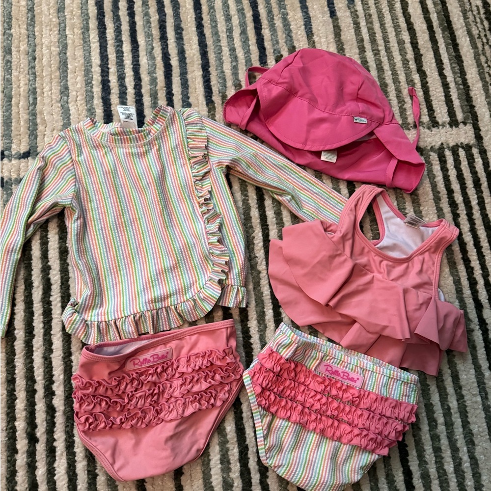 Ruffle Butt Pink Swimsuit Bundle